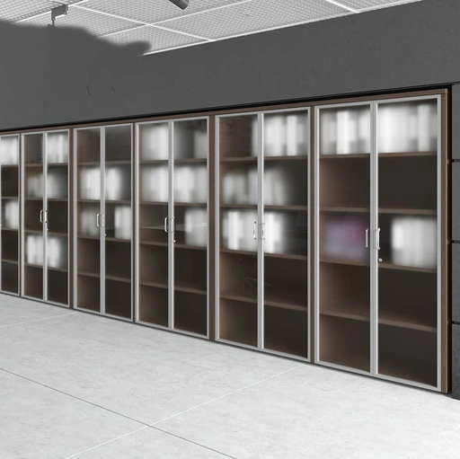 Armadio Archivio Forma in melaminico con ante in vetro di Compir