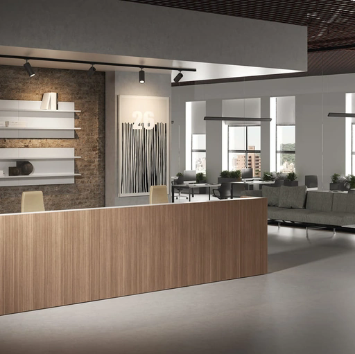 Mobile Ufficio Reception lineare finitura Noce di Compir