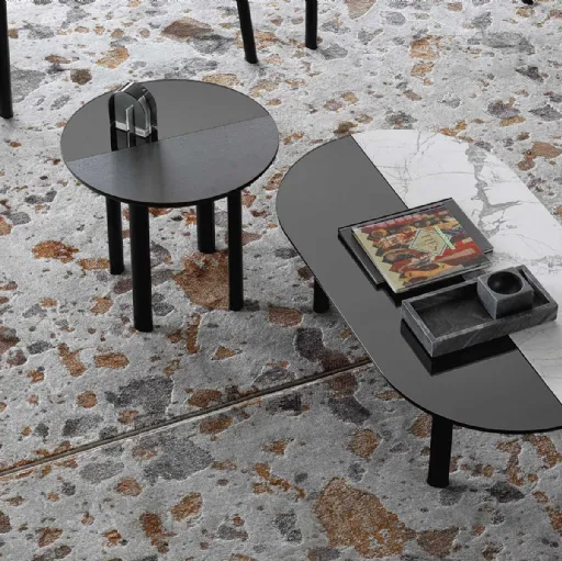 Tavolino con struttura in frassino e piano realizzato in due materiali differenti Bam 01 di Calligaris