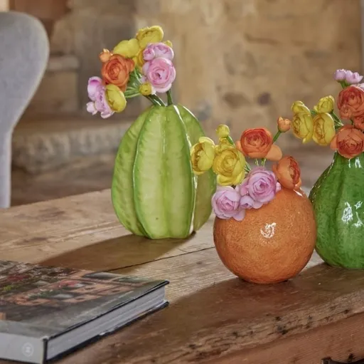 Vaso in ceramica colorata Carambola, Arancia e Guava di EDG