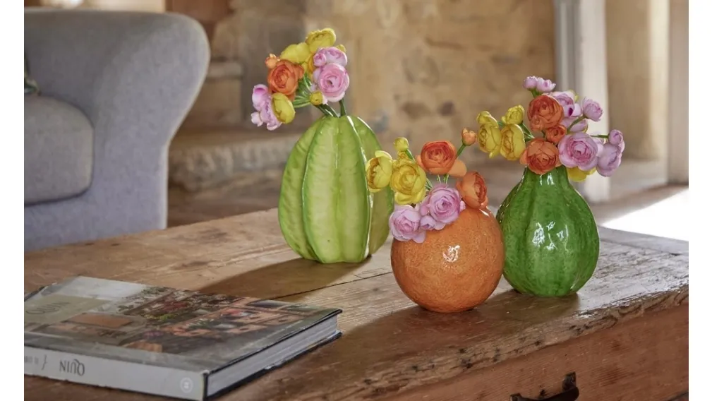 Vaso in ceramica colorata Carambola, Arancia e Guava di EDG