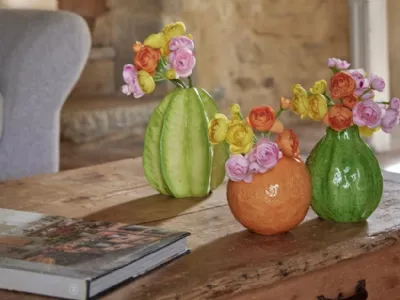 Vaso in ceramica colorata Carambola, Arancia e Guava di EDG