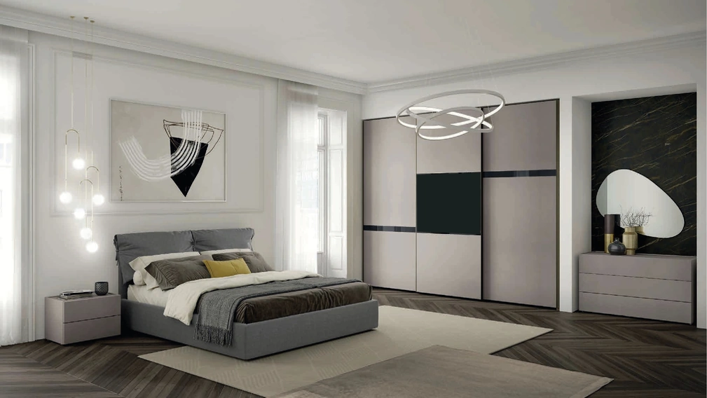 Armadio con ante scorrevoli Chorus Mirror TV di Artigianmobili