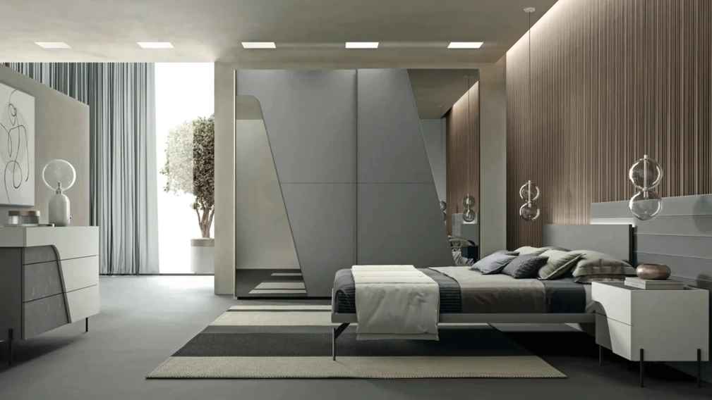 Armadio con anta scorrevole e inserto a specchio Capitol di Artigianmobili