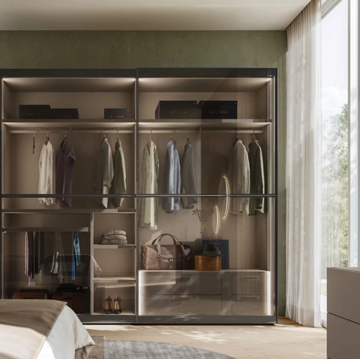 Armadio con anta scorrevole in vetro Dama 41 di Orme