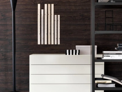 Comò Cube in legno laccato bianco di Giellesse