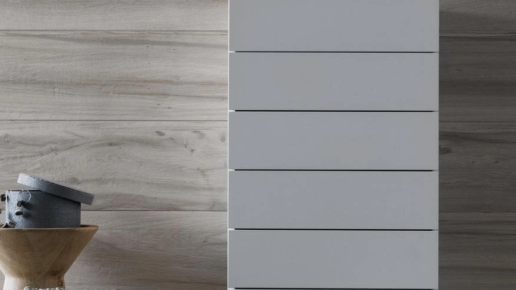 Settimanale Cube in legno laccato bianco di Giellesse