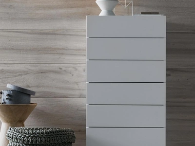 Settimanale Cube in legno laccato bianco di Giellesse