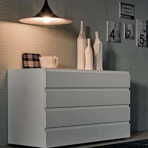 Comò Joy in legno laccato Bianco di Giellesse
