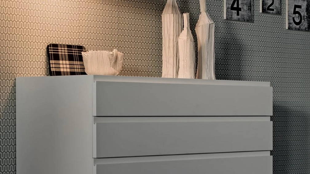 Comò Joy in legno laccato Bianco di Giellesse