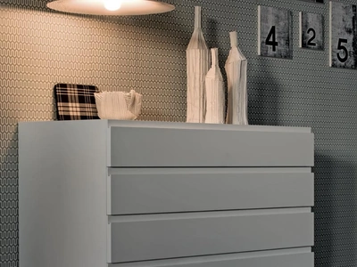 Comò Joy in legno laccato Bianco di Giellesse