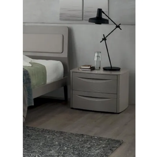 Comodino King in melaminico laccato Grigio di Maronese Acf