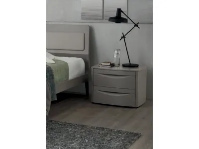 Comodino King in melaminico laccato Grigio di Maronese Acf