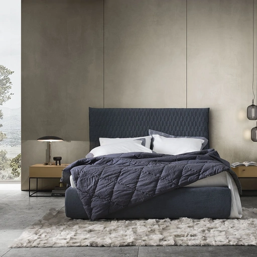 Letto in tessuto imbottito Allen 2 di Alf Da Frè