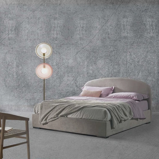 Letto in tessuto con testiera sagomata Andromeda di Lettissimi