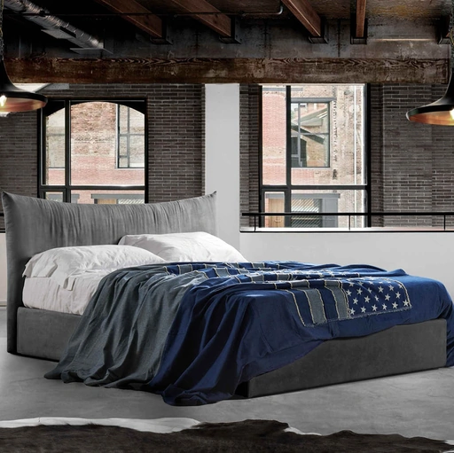 Letto in tessuto imbottito Aries di Lettissimi
