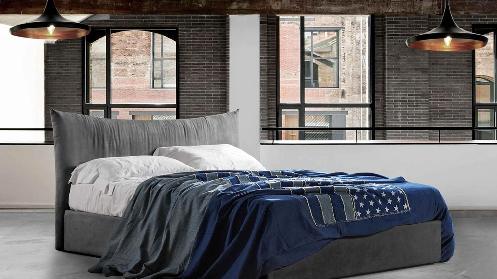 Letto in tessuto imbottito Aries di Lettissimi
