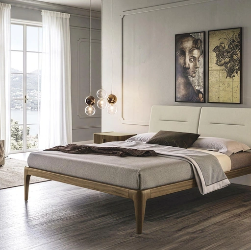 Letto Atlas con testiera imbottita di Fasolin