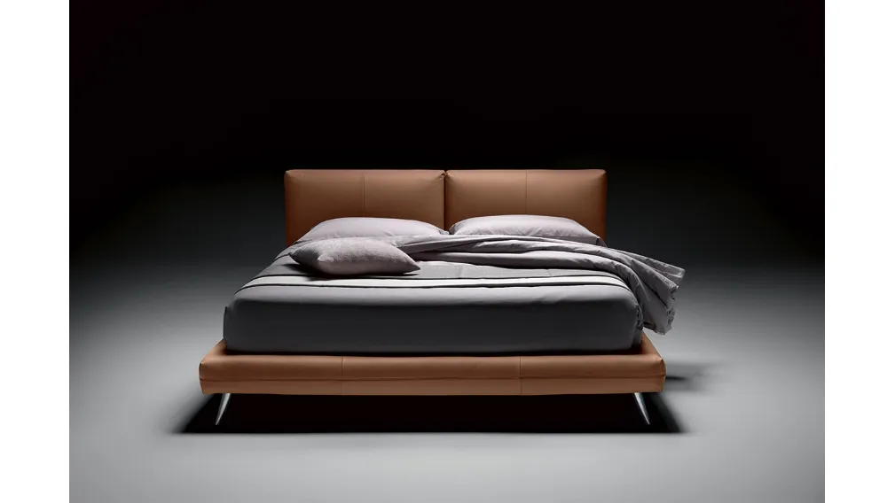 Letto in pelle con secret box Kuna Levante di Bontempi Letti Design