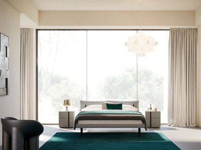 Letto Brigitta in tessuto imbottito Night 24 di Orme