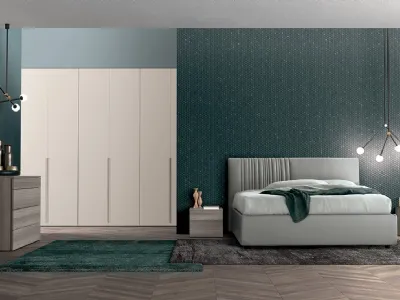 Letto in tessuto imbottito con testiera Vitalyty Evoque di Colombini Casa