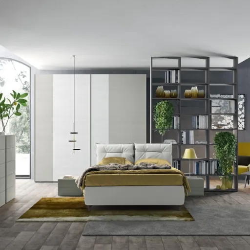Letto in ecopelle con testiera trapuntata Golf Kiss di Colombini Casa