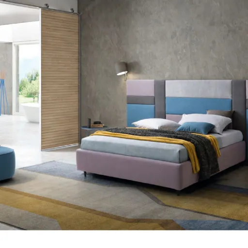 Letto matrimoniale in tessuto Ground con Boiserie di Le Comfort