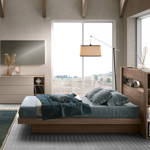 Letto matrimoniale Hole con contenitore di Adriatica