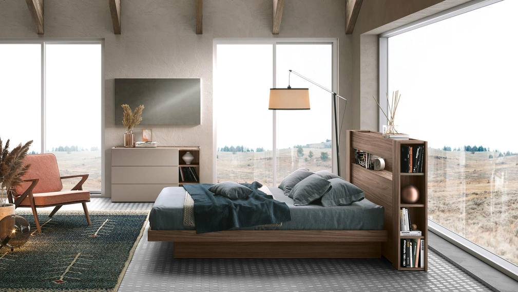 Letto matrimoniale Hole con contenitore di Adriatica