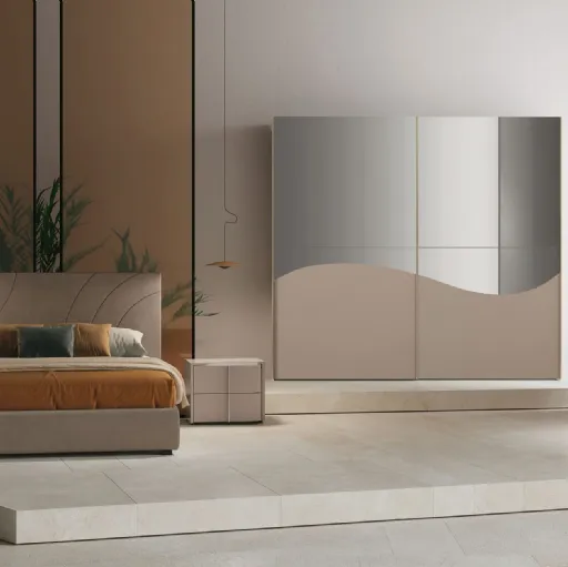 Letto Ipsilon Curve con box contenitore di Adriatica