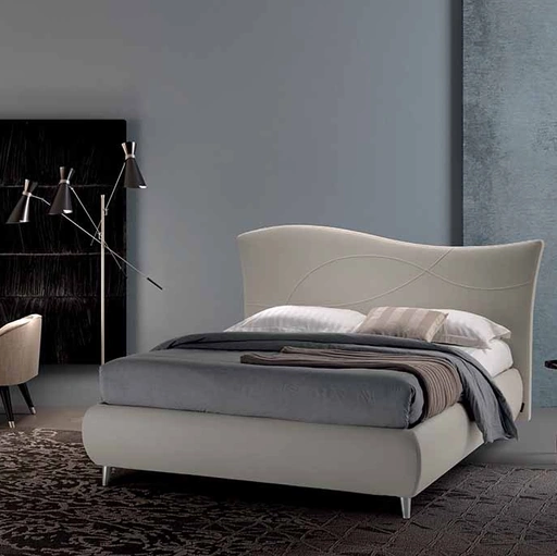 Letto Leo con testiera ondulata di Cosmo Letti