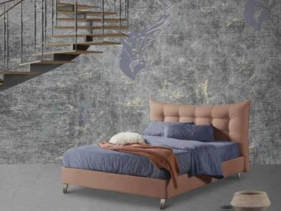 Letto con testiera imbottita e trapuntata Alya di Lettissimi