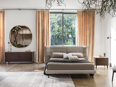 Letto Monbed in tessuto imbottito di Calligaris