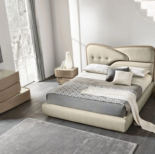 Letto in ecopelle con contenitore Ola di Adriatica