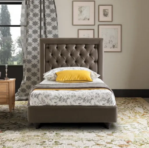 Letto singolo classico Monet con testiera trapuntata di Le Comfort