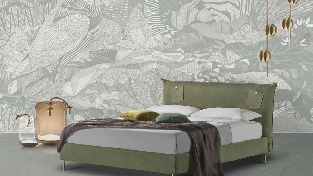 Letto in tessuto imbottito Sirio di Lettissimi