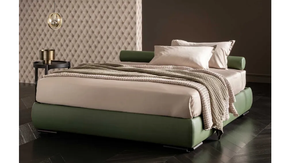 Letto Soul Sommier in pelle con contenitore di Altrenotti