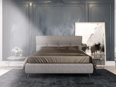 Letto in tessuto con testiera Why Not Orchid di Altrenotti