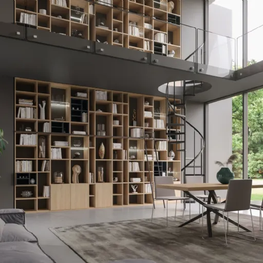 Libreria 606 Living in legno di Giessegi