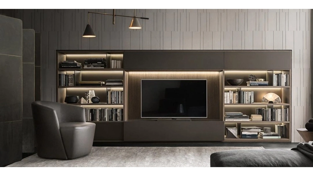Libreria Flexus composizione 10 in laccato opaco di Giellesse