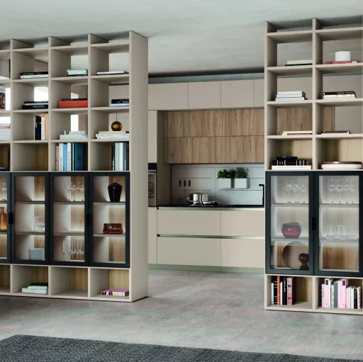 Libreria divisoria Golf Infinity I101 in melaminico e vetro di Colombini Casa