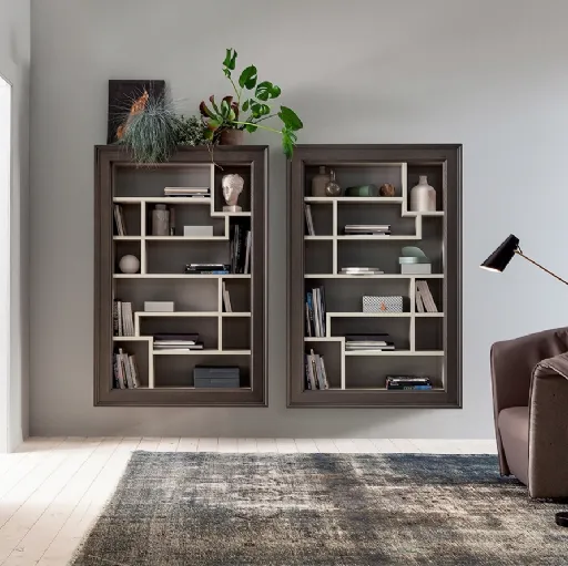 Libreria sospesa Lexington in Rovere massello laccato di Devina Nais