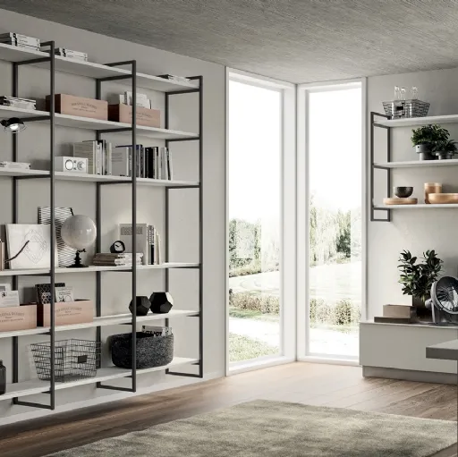Libreria Living Sax sistema Metro di Scavolini
