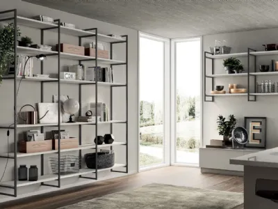 Libreria Living Sax sistema Metro di Scavolini