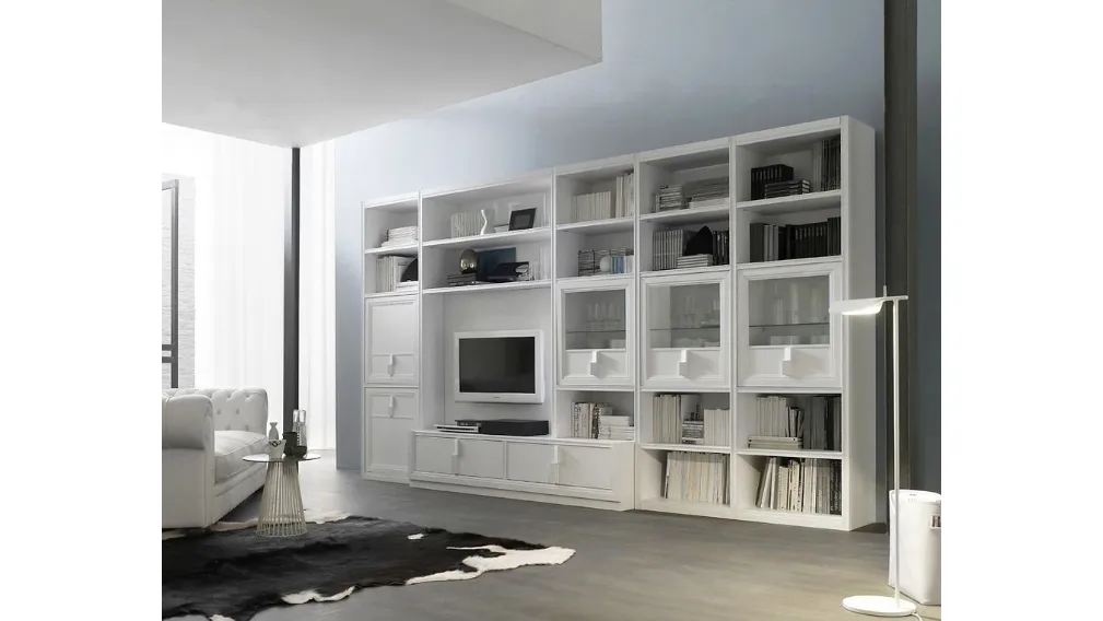 Libreria Tea C finitura Bianco Puro di Fasolin