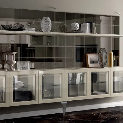 Madia Living Exclusiva in Laccato lucido Tortora di Scavolini
