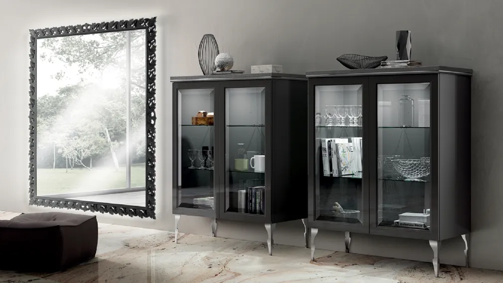 Madia Living Exclusiva in Laccato opaco Nero di Scavolini