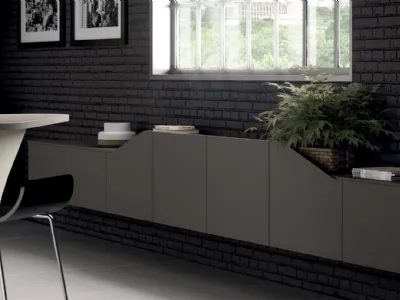 Madia Living Flux Slim in Laccato Opaco Grigio Titanio di Scavolini
