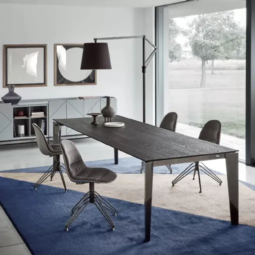 Madia Pica Legno Laccato Decorato Grigio chiaro di Bontempi