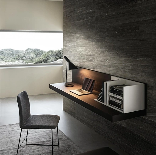Mobile sospeso scrittoio Frame composizione 15 in legno e laccato opaco di Giellesse